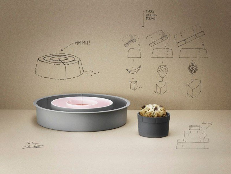 RIG-TIG by Stelton - Okrągła Forma Silikonowa do Ciasta 3 Szt. - Trzyczęściowa