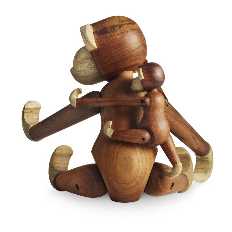 Kay Bojesen MONKEY Dekoracja - Figurka Drewniana Małpka Średnia - Drewno Tekowe