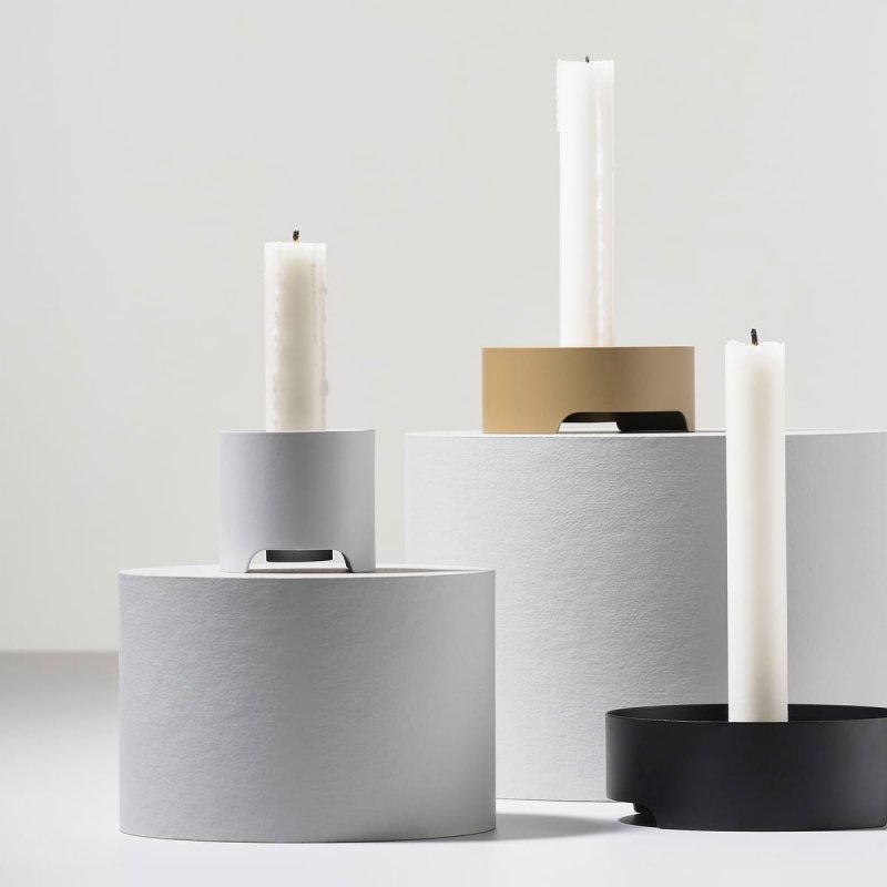 ZONE Denmark SINGLES Świecznik 12 cm Jasnoszary