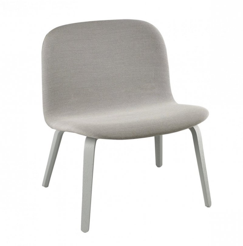 Muuto VISU LOUNGE Fotel Tapicerowany - Szary Tkanina Steelcut Trio 133
