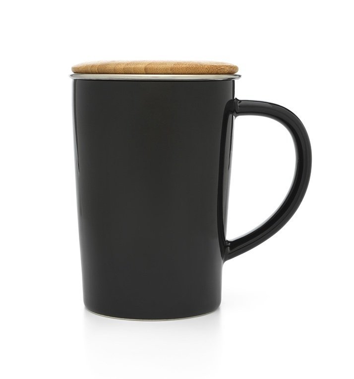 Bredemeijer TEA Porcelanowy Kubek do Herbaty z Zaparzaczem 400 ml Czarny