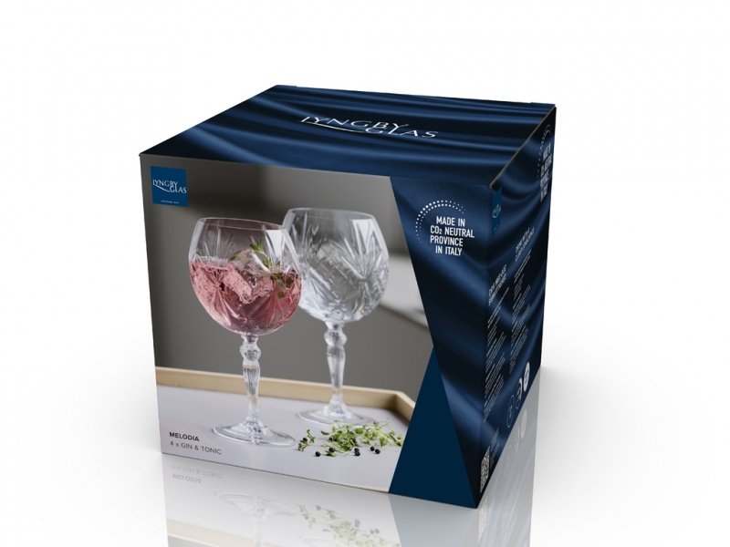 Lyngby Glass MELODIA Kryształowe Kieliszki do Gin &amp; Tonic - Aperola / 4 Szt.