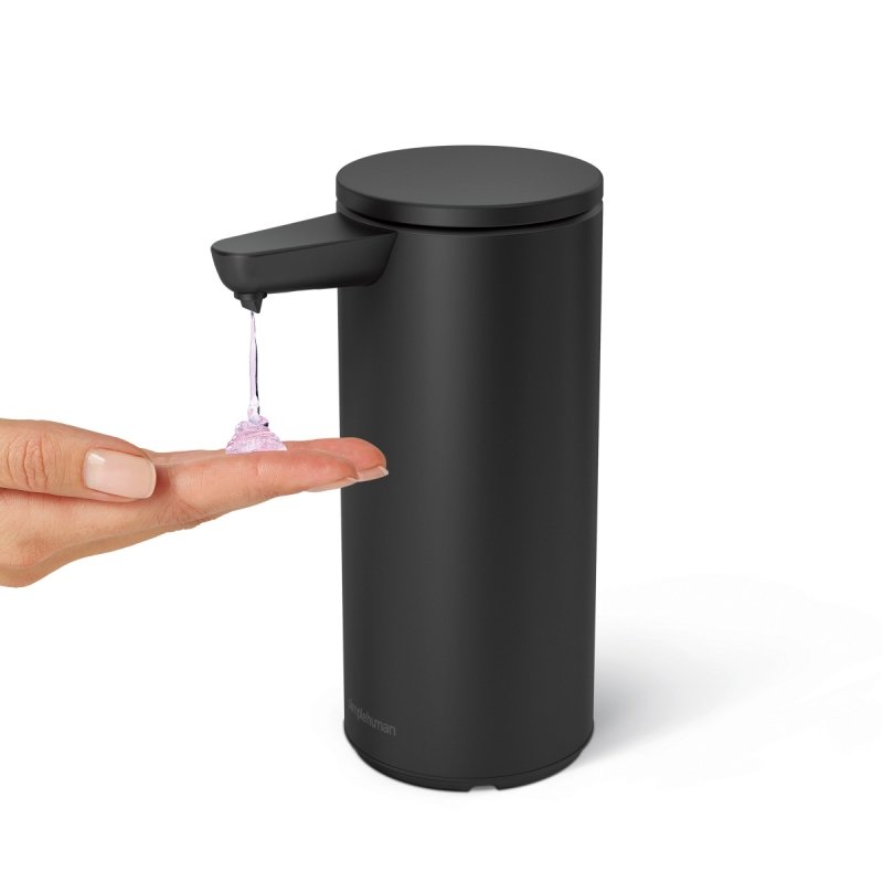 Simplehuman SENSOR Stalowy Automatyczny Dozownik do Mydła, Płynu, Żelu Antybakteryjnego - Akumulatorowy 266 ml / Czarny Matowy
