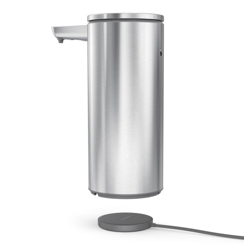 Simplehuman SENSOR Stalowy Automatyczny Dozownik do Mydła, Płynu, Żelu Antybakteryjnego - Akumulatorowy 414 ml Srebrny Matowy