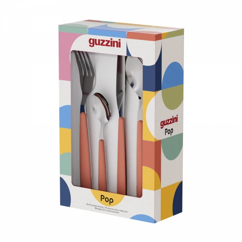 Guzzini POP Zestaw Sztućców - Komplet 24 El. / Biały