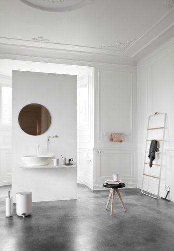 Menu BATH Kosz na Śmieci Łazienkowy 7 l Biały / Pokrywa Srebrna