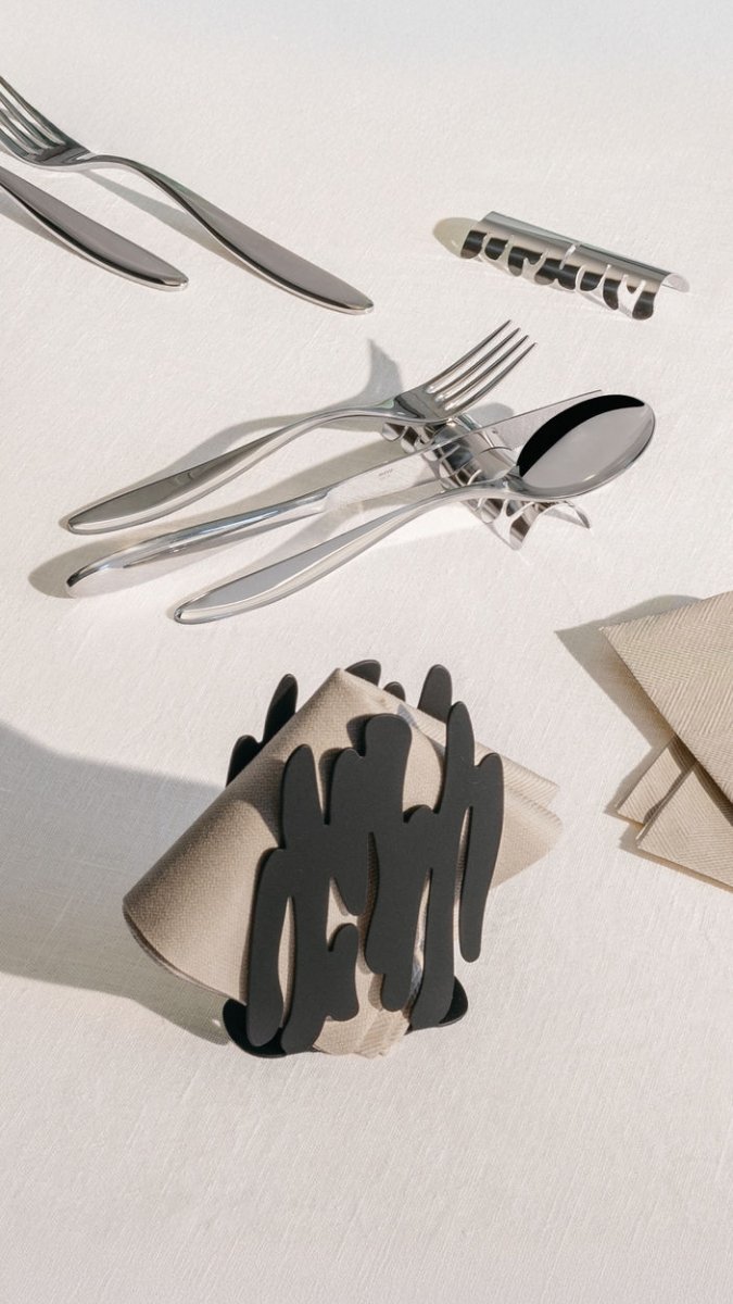 serwetnik Alessi Bark czarny stal nierdzewna