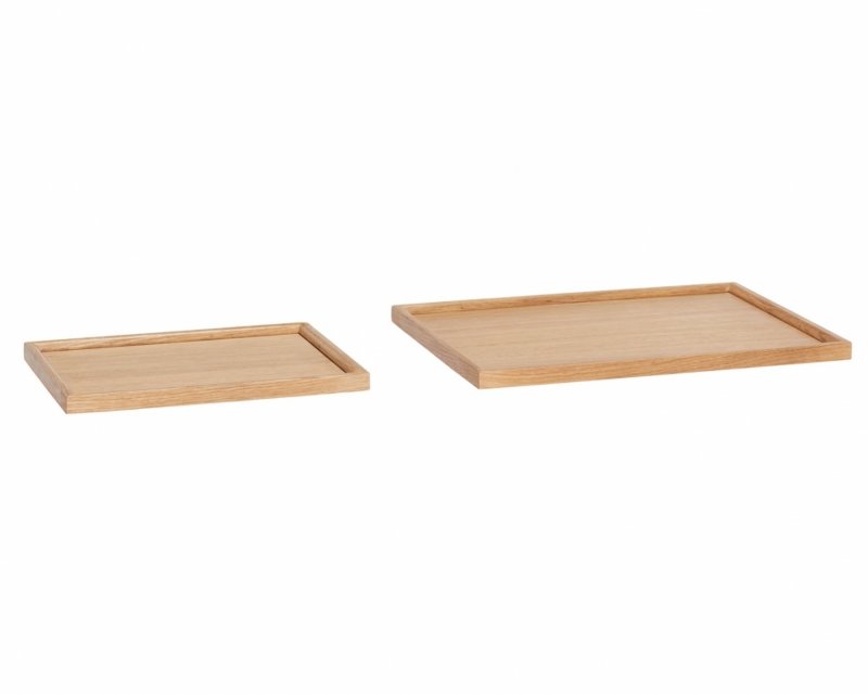 Hübsch FRAME Drewniane Tace 2 Szt. / Dębowe
