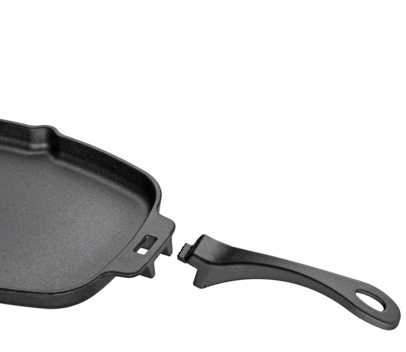 Küchenprofi BBQ Żeliwna Mini Patelnia 33 cm na Drewnianej Podstawce