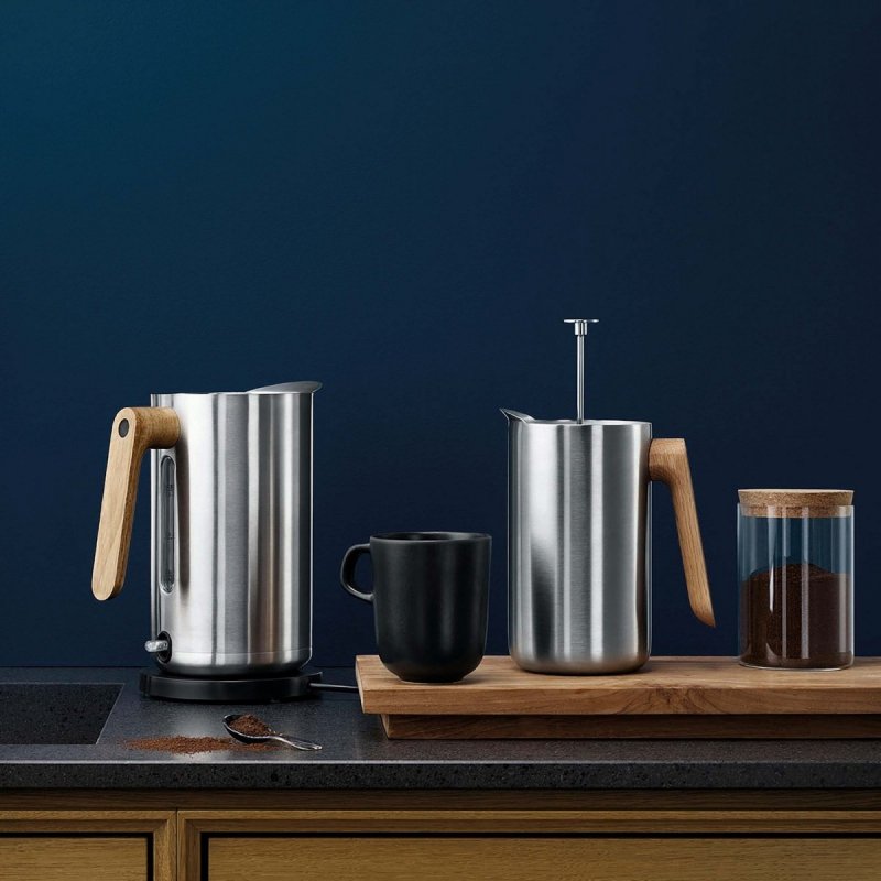 Eva Solo NORDIC KITCHEN Czajnik Elektryczny 1,5 l Srebrny Matowy - Drewniany Uchwyt