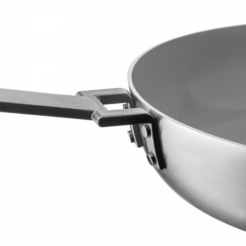 Alessi CONVIVO Patelnia Głęboka Stalowa 28 cm / Srebrna Matowa