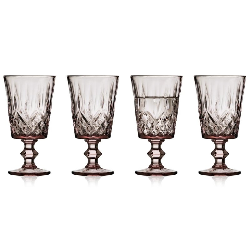 Lyngby Glass SORRENTO Kieliszki do Wina 290 ml 4 Szt. / Różowe