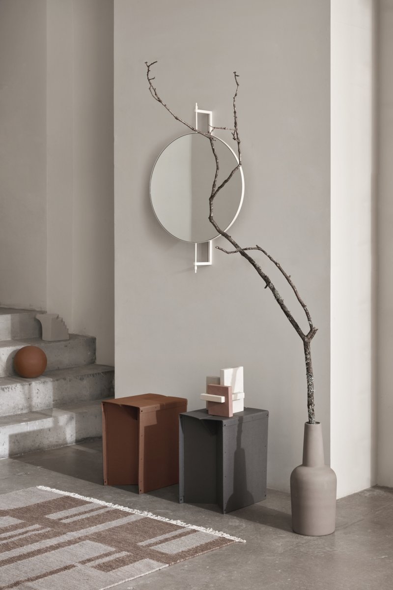 Kristina dam studio ROTATING Obrotowe Lustro Ścienne 60 cm Okrągłe / Czarne
