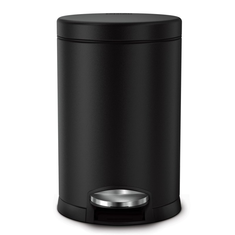 simplehuman BLACK Kosz na Śmieci Łazienkowy 4,5 l / Czarny Mat