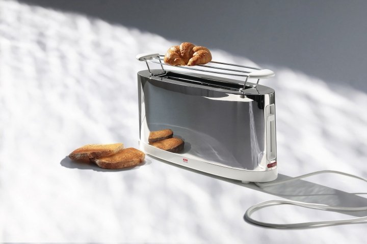 Alessi SG68 Toster z Podgrzewaczem - Biały / Chrom