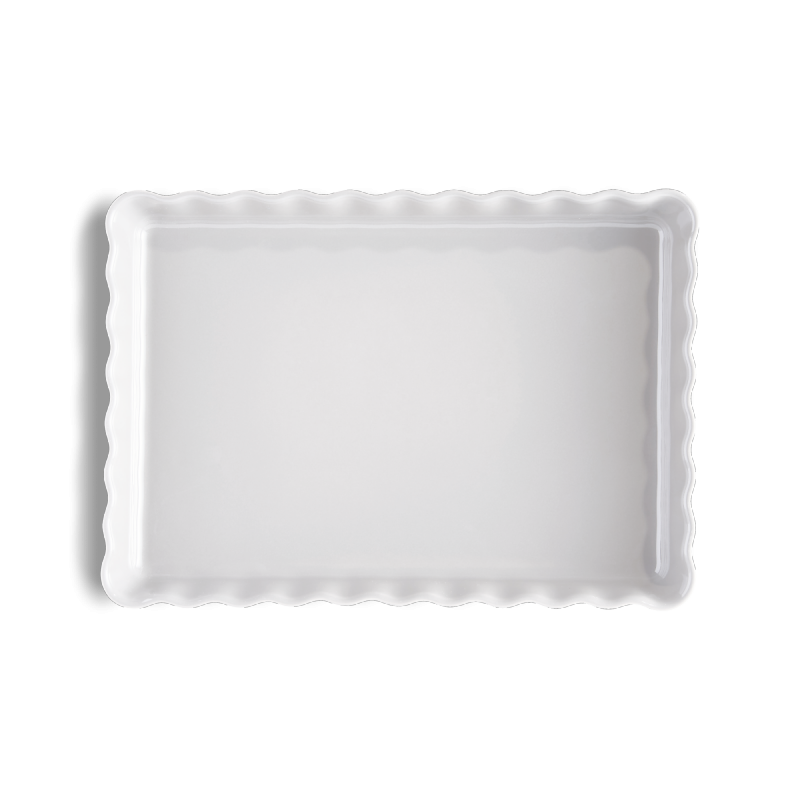 Emile Henry NATURAL CHIC Ceramiczna Forma do Tarty 24x34 cm Prostokątna - Biała