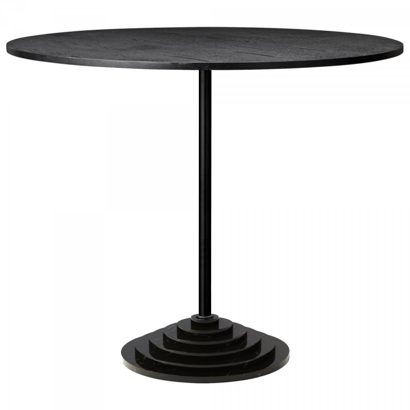 Aytm SOLUS Stół Okrągły z Marmurową Podstawą 90 cm Czarny