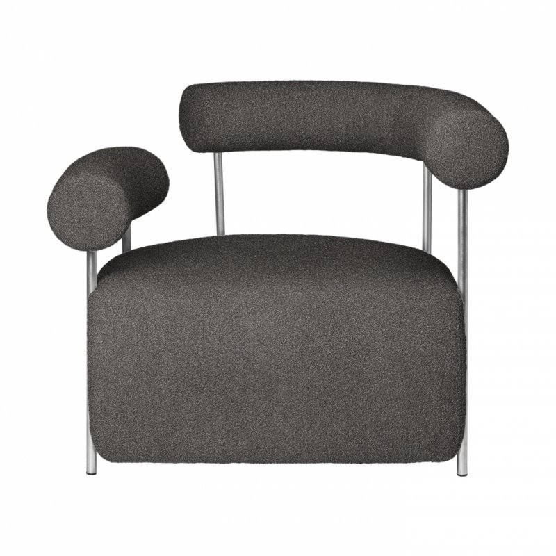 Kristina dam studio SOLITUDE Fotel Tapicerowany Boucle / Ciemnoszary