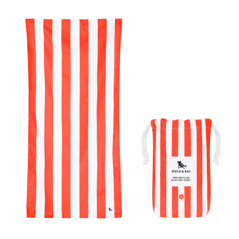Dock &amp; Bay CABANA Szybkoschnący Ręcznik Plażowy 160x90 cm / Waikiki Coral