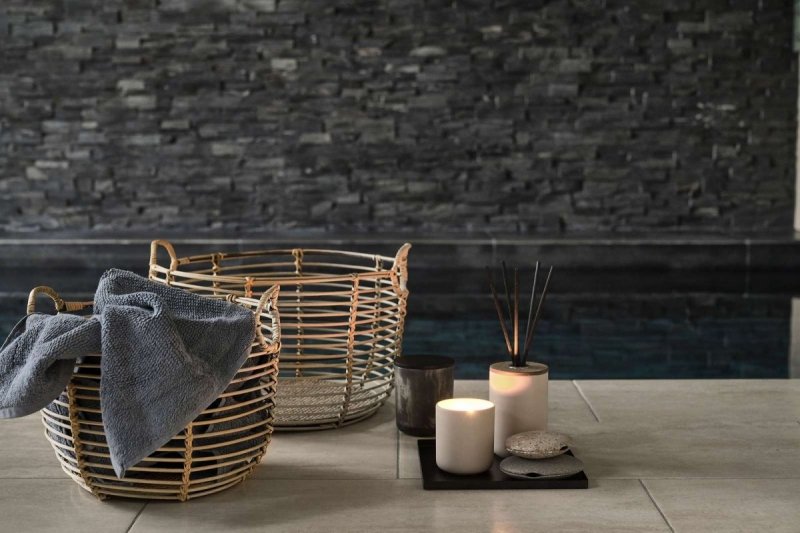 Villa Collection SCANDI Kosz do Przchowywania - Zestaw 2 Dużych Koszy Bambusowych