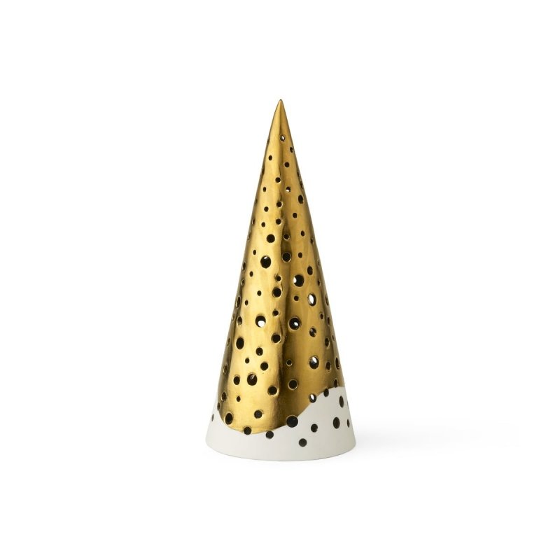 Kähler NOBILI Świecznik Świąteczny Tealight / Choinka 19 cm Złota