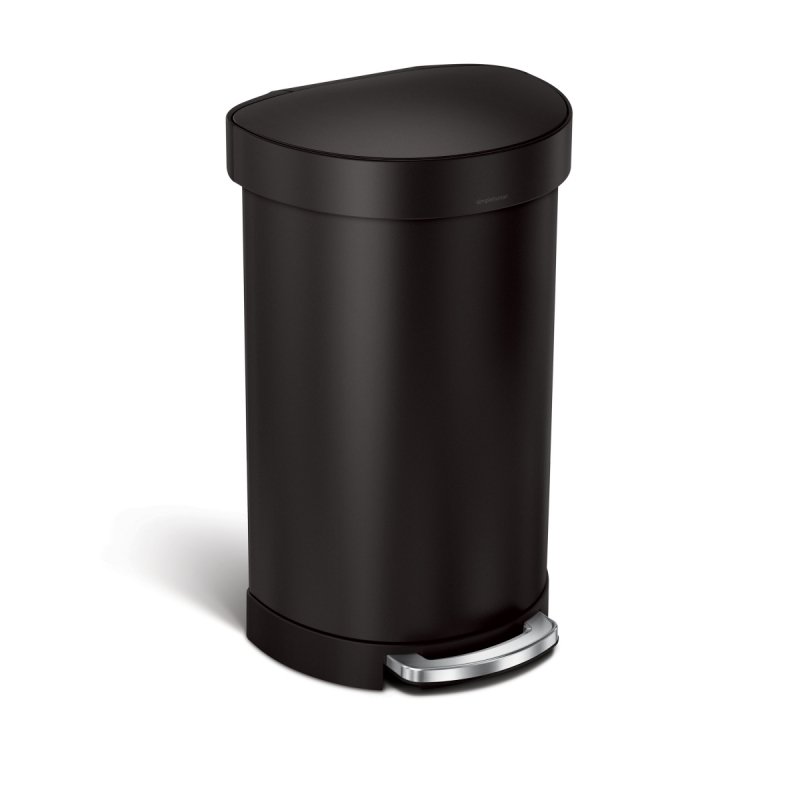 simplehuman Kosz na Śmieci Pedałowy 45 l Półokrągły / Czarny Mat