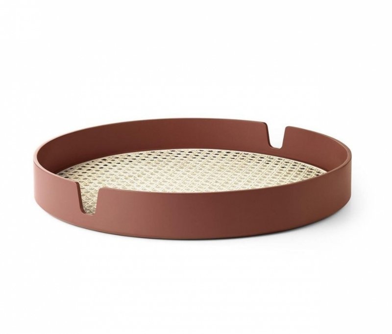 Normann Copenhagen SALON Organizer - Drewniana Okrągła Taca Dekoracyjna 40 cm / Rdzawa
