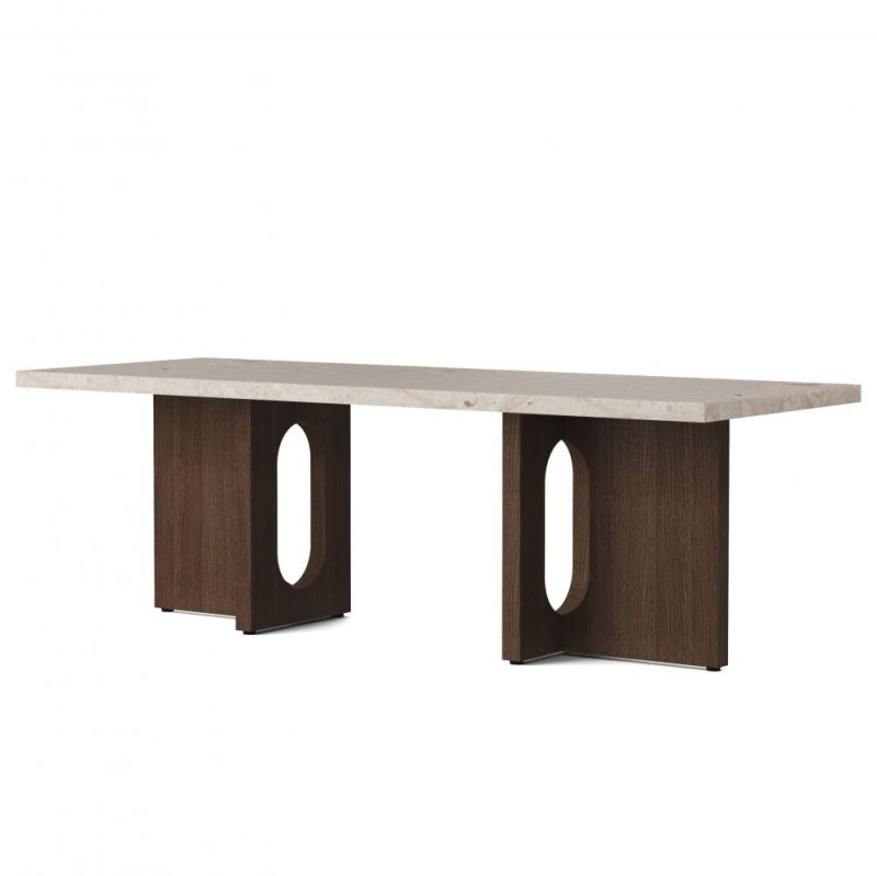 Menu ANDROGYNE Stolik Kawowy 120x45 cm Ciemny Dąb / Blat Kamienny Kunis Breccia