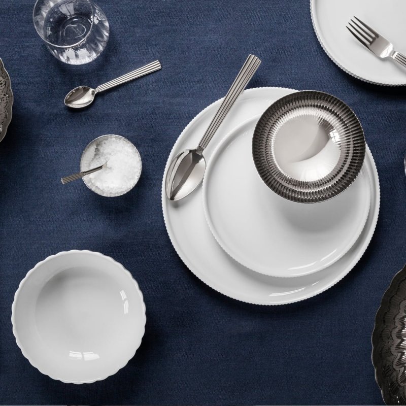 Georg Jensen BERNADOTTE Talerz Płaski 20 cm Biały