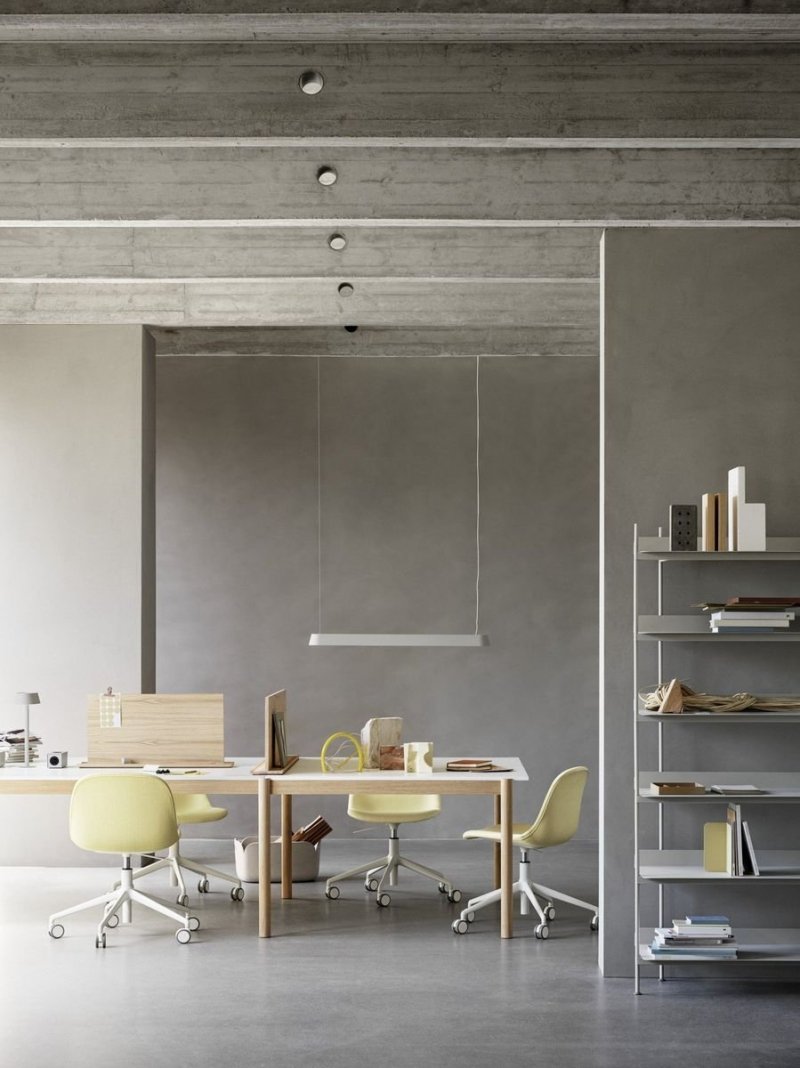 Muuto LINEAR Podłużna Lampa Wisząca 87 cm Szara
