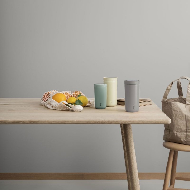 Stelton TO GO CLICK Stalowy Kubek Termiczny 400 ml / Żółty Yellow Mellow