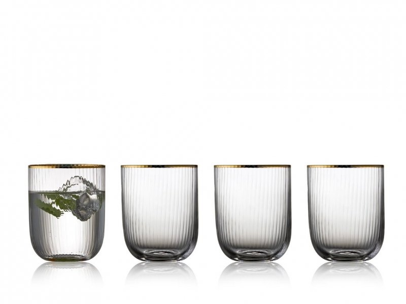 Lyngby Glass PALERMO Szklanki do Wody 350 ml 4 Szt. Złote