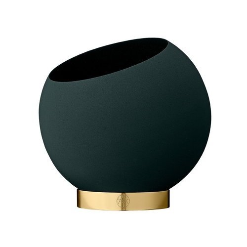 Aytm GLOBE Donica do Kwiatów 21 cm Ciemnozielona Forest na Złotej Podstawie