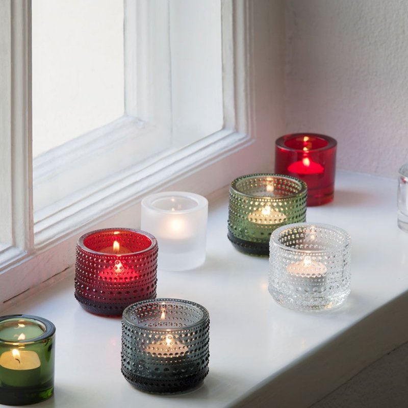 Iittala KASTEHELMI Świecznik Tealight / Czerwony