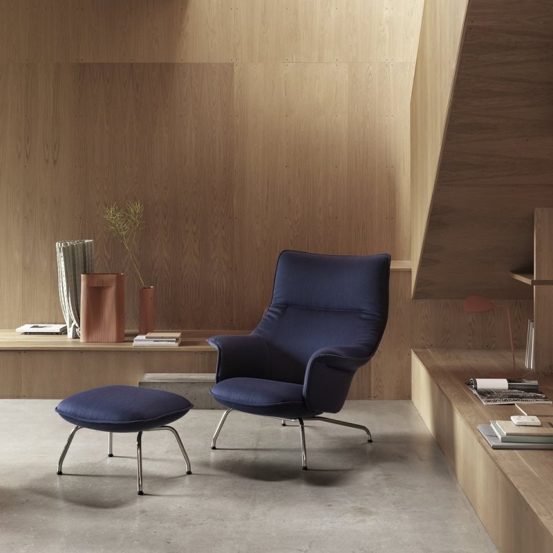 Muuto DOZE Fotel Tapicerowany - Brązowa Skóra Cognac / Nogi Czarne