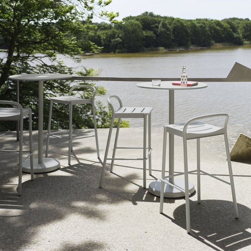 Muuto LINEAR Krzesło Barowe Ogrodowe - Hoker 65 cm / Niebieski