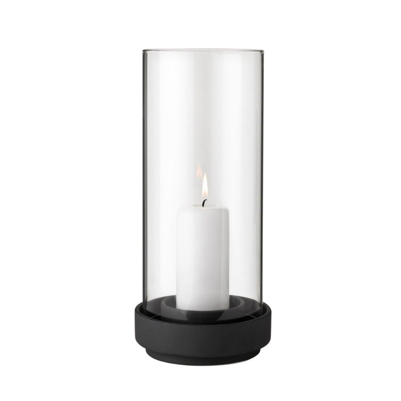 Stelton HURRICANE Lampion - Świecznik 29 cm Czarny