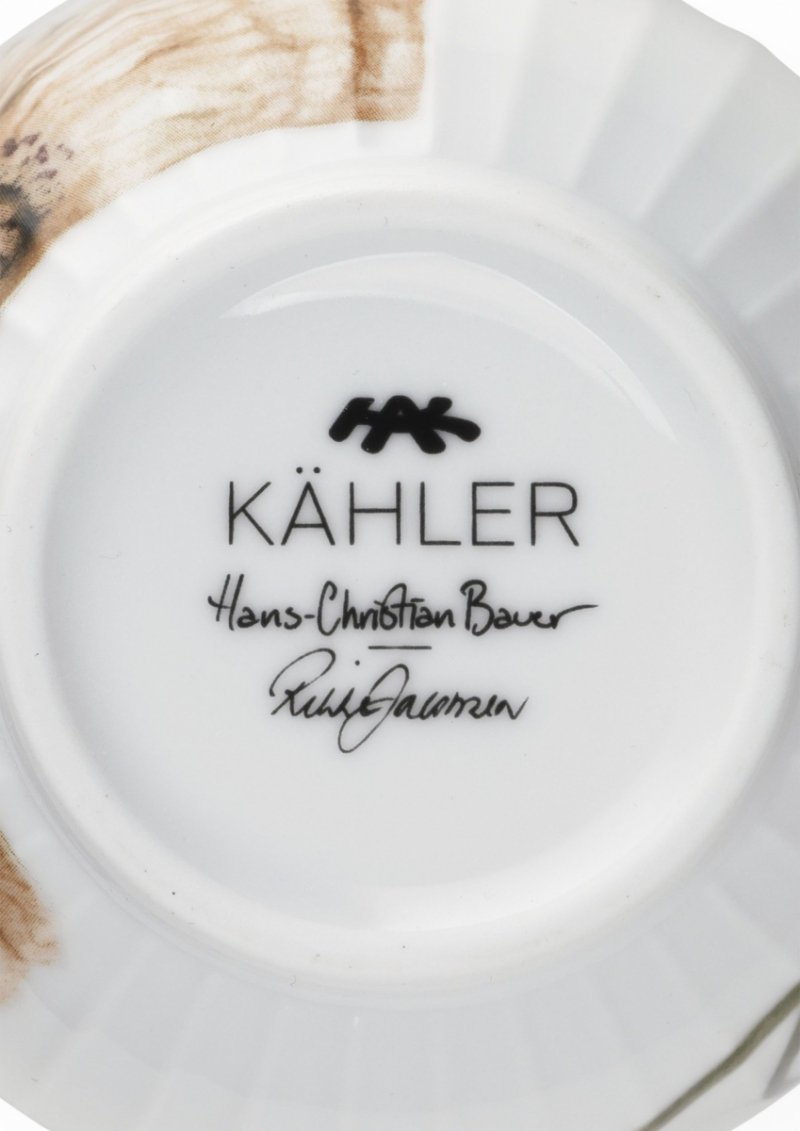 Kähler HAMMERSHØJ POPPY Kubek z Uchem 330 ml / Biały Zdobiony
