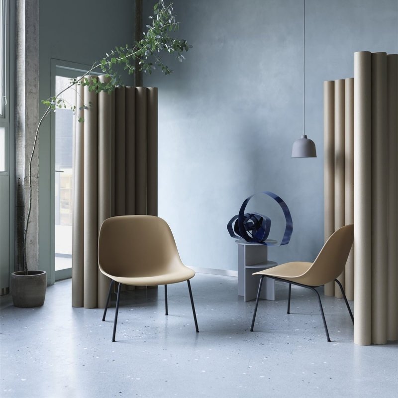 Muuto FIBER LOUNGE Fotel Ochre - Rama Metalowa