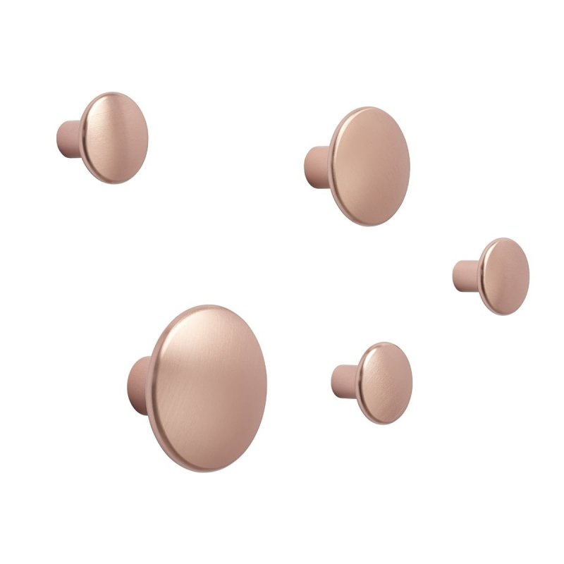 Muuto DOTS Wieszak Metalowy - Zestaw 5 Metalowych Wieszaków / Różowy