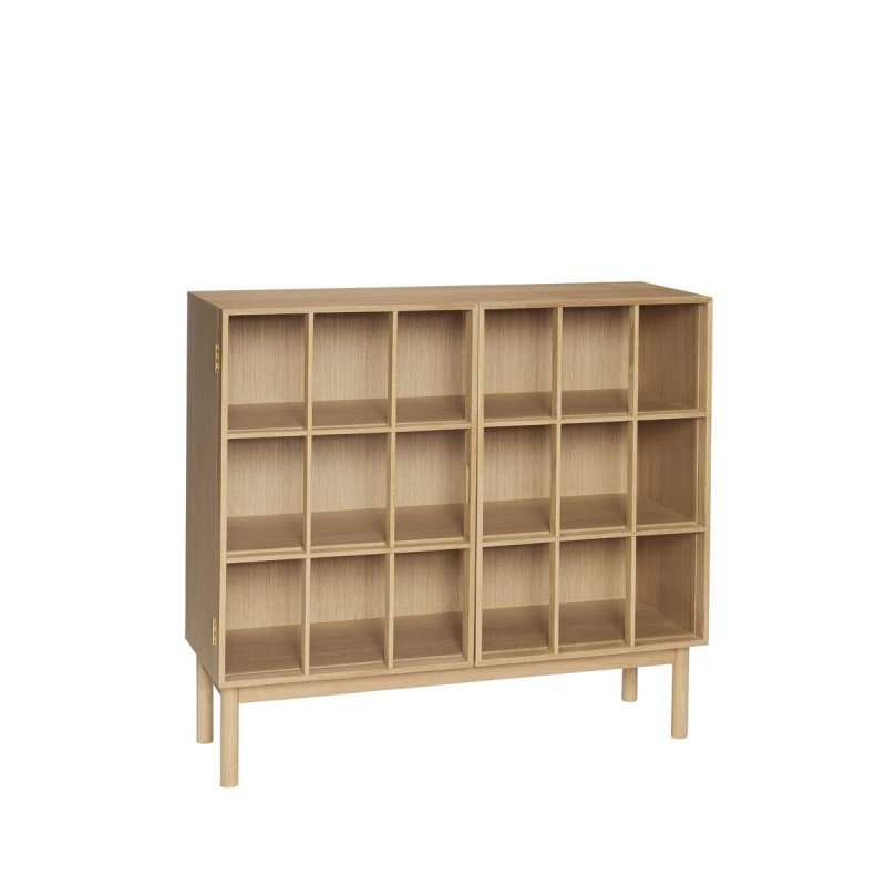 Hubsch SHOJI Szafka / Komoda Przeszklona 90 cm Dębowa