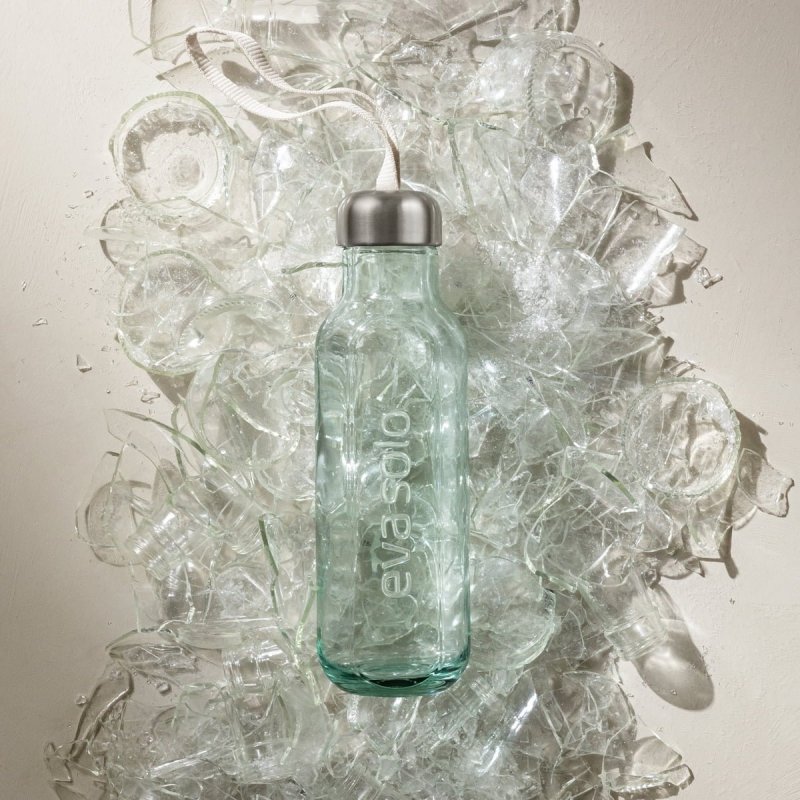 Eva Solo RECYCLED Butelka do Wody 0,5 l ze Szkła z Recyklingu - Kremowa