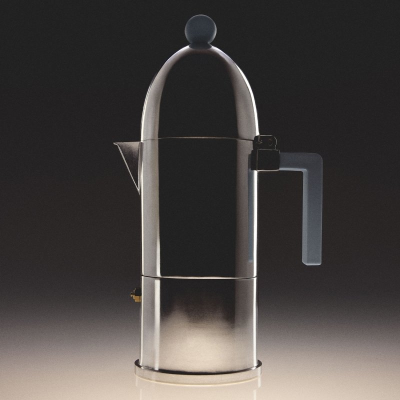Alessi LA CUPOLA Kawiarka - Zaparzacz do Espresso 300 ml na Indukcję / Uchwyt Niebieski