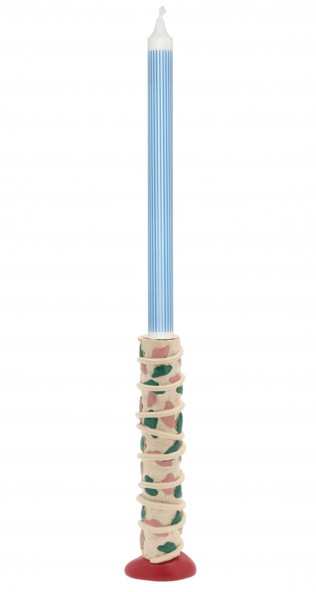 Villa Denmark STYLES Kolorowy Świecznik 21 cm Różowo - Zielony