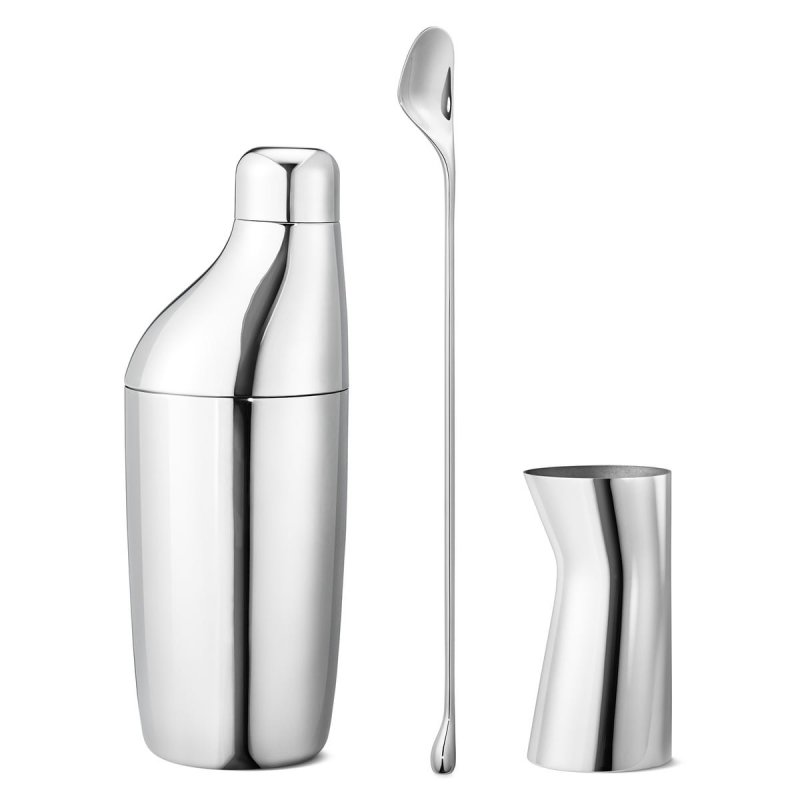 Georg Jensen SKY Zestaw Koktajlowy - Shaker Barmański, Miarka i Łyżka