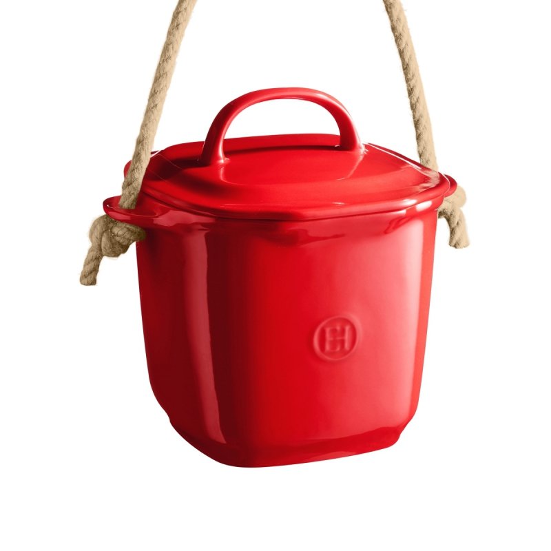 Emile Henry Kompostownik Ceramiczny 3,9 l / Czerwony