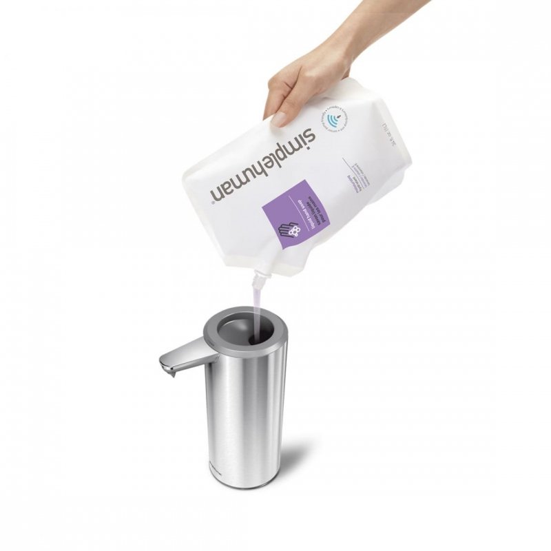 Simplehuman SENSOR Stalowy Automatyczny Dozownik do Mydła, Płynu, Żelu Antybakteryjnego - Akumulatorowy 266 ml Srebrny Matowy