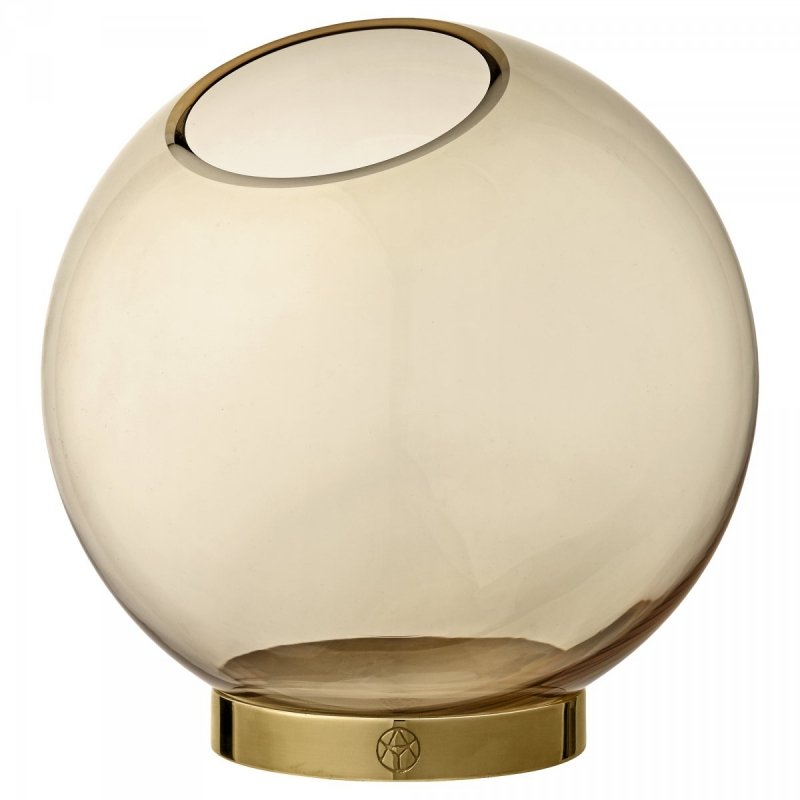 Aytm GLOBE Wazon do Kwiatów Amber 21 cm Podstawa Złota
