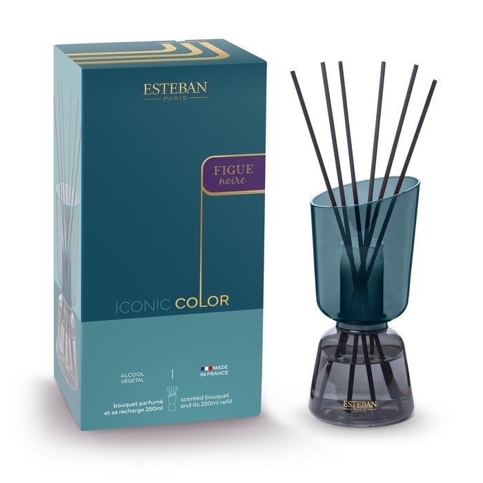 Esteban PARIS Szklany Dyfuzor Zapachowy z Patyczkami 250 ml ICONIC / Zapach Figue Noire