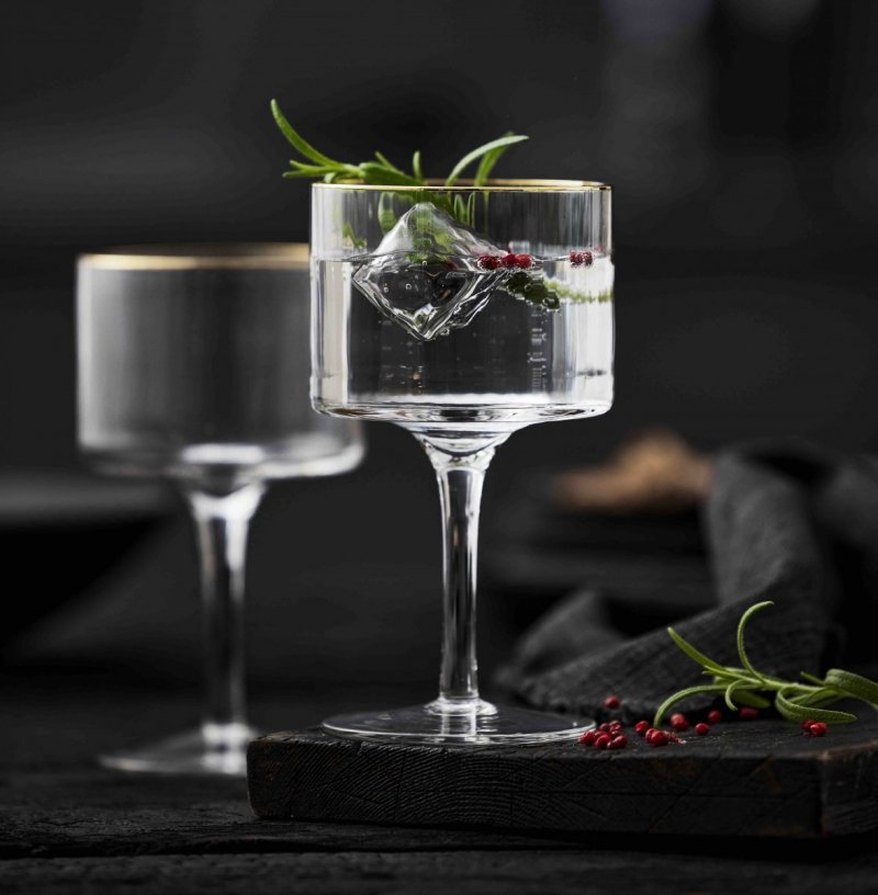 Lyngby Glass PALERMO Kieliszki Gin &amp; Tonic 450 ml 4 Szt. Złote